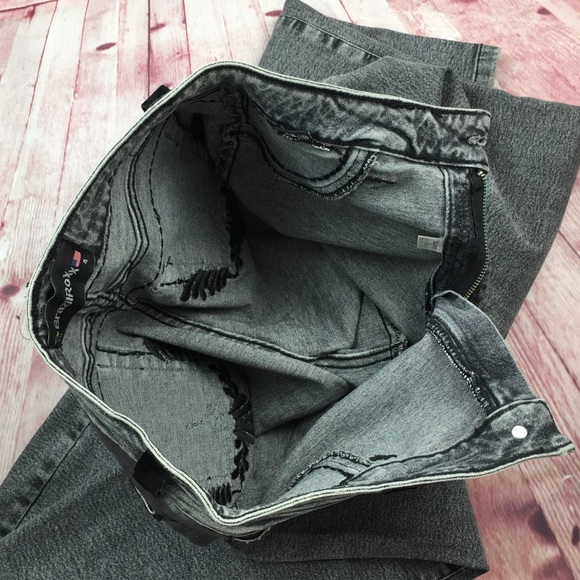 🐞Brazil Roxx Gray w/Leather Trim Jean Size 4 - Picture 7 of 15